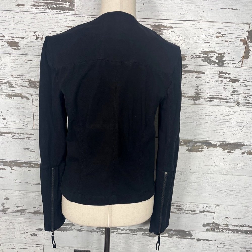 MARRAKECH Anthropologie Mollie Ryder Full Zip Moto Style Jacket Black Size S EUC - Picture 3 of 6